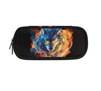 Dolyues Federmäppchen mit großem Fassungsvermögen, Federmäppchen für Schule, Stifte-Tragetasche mit Reißverschluss, modisch, coole Wolf, Taschen-Organizer