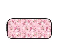 Dolyues Federmäppchen mit großem Fassungsvermögen, Federmäppchen mit Reißverschluss, für Schule, Büro, Schreibwaren für Kinder, Mädchen, Jungen, Rosa Axolotl, Taschen-Organizer