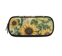 Dolyues Federmäppchen mit mehreren Schlitzen für Kinder, tragbares Federmäppchen für und Bürogeschenke, sonnenblume, Taschen-Organizer