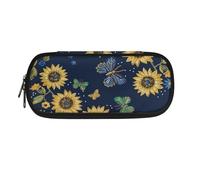 Dolyues Federmäppchen, Organizer, für Büro, Uni, Schule, große Aufbewahrung, Stifte-Tasche für Kinder und Erwachsene, Sonnenblume und Schmetterling, Taschen-Organizer