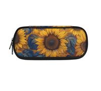 Dolyues Federmäppchen, Organizer, großes Fassungsvermögen, multifunktionales Federmäppchen mit Reißverschluss und Stiftfächern, sonnenblume, Taschen-Organizer