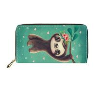 Dolyues Geldbörse mit Cartoon-Faultier-Print für Damen, Pu-Leder, Lange, schlanke Clutch-Geldbörse, wasserdichte Geldbörse für Outdoor-Reisen, Shopping, Wandern