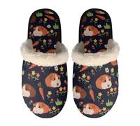 Dolyues Hausschuhe für Damen Herren Slip on Hausschuhe Warme Winter Slipper Casual Indoor Hotel Flache Schuhe, Meerschweinchen, Medium