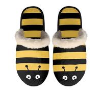 Dolyues Hausschuhe, warme Slides Sandalen für Innenhaus, atmungsaktive bequeme Hausschuhe, Cartoon Biene Gelb, Large