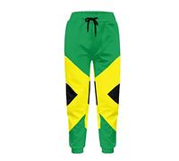 Dolyues Jogginghose für Erwachsene, normale Active-Hose, Sport, Laufen, Sportbekleidung, Fitnessstudio, Jogger, Herren, Damen, Jamaika-Flagge, 31-35