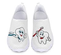 Dolyues Karikatur Bürste Zähne Druck Frauen Schlüpfen Laufschuhe Beiläufige Art und Weise Leichte Joggingschuhe 41 EU