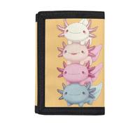 Dolyues Kinder-Geldbörse, dreifach gefaltet, Münzgeldbörse, Namensanpassung, Geldtasche für Reisen, Schulanfang, Axolotl