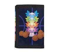 Dolyues Kinder-Geldbörse, dreifach gefaltet, Münzgeldbörse, Namensanpassung, Geldtasche für Reisen, Schulanfang, Basketball Axolotl