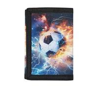 Dolyues Kinder-Geldbörse für Jungen, Outdoor-Sport, dreifach gefaltet, Münzgeldbörse, Cooler Fußball, Einheitsgröße