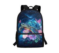 Dolyues Kinder-Rucksack für Jugendliche mit Außentasche vorne, multifunktional, geräumig, lässig, Tagesrucksäcke, Schildkröte