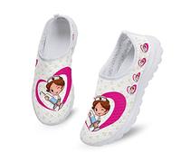 Dolyues Lässig Schlüpfen Krankenschwester Schuhe Trainer Bequeme leichte Turnschuhe Sport athletische Lauf Gehen Turnschuhe (weiß)