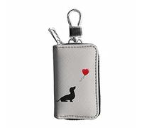 Dolyues Leder-Schlüsseletui mit Wolfs-Motiv, für Damen und Herren Gr. 36, Niedlicher Dackel