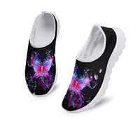 Dolyues Lila Schönes Schmetterlingsmuster Frauen Slip On Wanderschuhe, Lässige Leichte Bequeme Turnschuhe