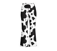Dolyues Mädchen Glockenhose, ausgestellte Hose, Leggings für Kinder, Jungen, volle Länge, hohe Taille, Schwarz-weiße Kuh, 11-12 Jahre