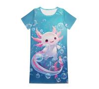 Dolyues Mädchen-Nachthemden Sommer weich niedlicher Cartoon-Druck Pyjama-Schlafkleid für Kinder 3-14 Jahre, 5-6 Years