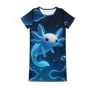 Dolyues Mädchen-Nachthemden Sommer weich niedlicher Cartoon-Druck Pyjama-Schlafkleid für Kinder 3-14 Jahre, 7-8 Years