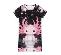 Dolyues Mädchen-Nachthemden Sommer weich niedlicher Cartoon-Druck Pyjama-Schlafkleid für Kinder 3-14 Jahre, 7-8 Years