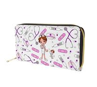 Dolyues Mode-Cartoon-Pflegemuster, Lange Pu-Leder-Geldbörse für Frauen mit Münzfach, Bargeld, Kreditkarteninhaber