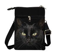 Dolyues Modische Umhängetasche, Geldbörse für Damen, kleine Umhängetasche, niedliche Münzgeldbörse, schwarze katze, Small