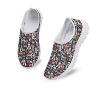 Dolyues Neuheit Damen Krankenschwester Turnschuhe - Cartoon Bär Damen Sneaker Galaxy Sugar Skull bunte Schuhe für Spaziergänge Sport Laufen, Schnauzer Schieferblau, 39 EU
