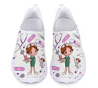 Dolyues Niedliche Karikatur Krankenschwester-Muster-beiläufige Schlüpfen Turnschuhe für Frauen Leichte Komfort-Trainer-Turnschuhe 39 EU