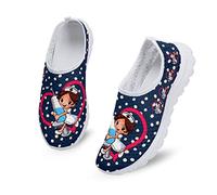 Dolyues niedliche marineblaue Cartoon-Krankenschwester-Muster-Frauen schlüpfen auf Turnschuhen, lässige, leichte, atmungsaktive Wanderschuhe