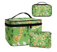 Dolyues Regenbogen Goldmünze Kosmetiktasche Damen Mädchen, Reise Kosmetiktasche Personalisierte Geschenke für Teenager Mädchen Geburtstagsgeschenk für Frauen Freundin Mädchen grün Kosmetiktasche pcs