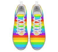 Dolyues Regenbogen LGBT Druck Sporthalle Schnürsneaker Lässige Leichte Atmungsaktive Trainer Joggingschuhe 45 EU