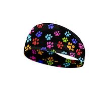 Dolyues Regenbogen-Pfoten-Stirnband, schwarzes Bandana, Haarbänder, Make-up-Stirnbänder, Schweißband für Angeln, Yoga, Motorradfahren, Wandern, Crossfit