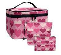 Dolyues Rosa Liebe Kosmetiktasche mit Zipper, Portable Schminktasche, One-Step Organizer Makeup Tasche Schminkbeutel für Lazy Damen Valentinstag Bags
