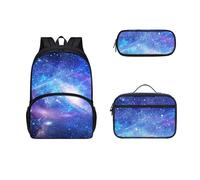 Dolyues Rucksack mit Lunchbox-Set für Mädchen, Jungen, Büchertasche, 3-in-1, Teenager, Studenten, Büchertasche für Studium, Reisen, Weltall