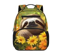 Dolyues Schulrucksack für Mädchen, Alter 4-6 Jahre, Kawaii, Vorschul-Büchertasche für Kindergarten, Kinder, erste Klasse, Büchertaschen, Faultier Sonnenblume, Tagesrucksack