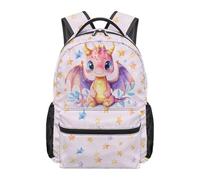 Dolyues Schulrucksack für Mädchen der 3. Klasse, 8-10 Jahre, niedlicher Katzenkuh-Druck, Büchertasche für Kinder, mit mehreren Taschen, drache, Tagesrucksack