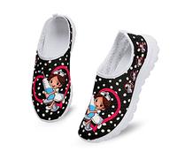Dolyues Schwarz Cartoon Krankenschwester Print Damen Lässige Mesh Sportliche Sportschuhe Bequeme Leichte Slip On Sneakers