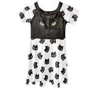 Dolyues Schwarze Katze Kätzchen Print Mädchen Kleid Kurzarm Sommer Mode Alltag Kinderkleidung Alter 3-14 Jahre