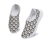 Dolyues süße weiße Cartoon Pinguin Muster Damen Turnschuhe, lässige, leichte Mesh Slip on Sportschuhe für Frauen