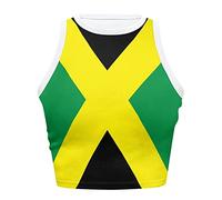 Dolyues Tank Tops für Frauen Yoga Workout Party Basic Fitted Crop Tank Top Strand Ärmellose Racerback Weste, Jamaika-Flagge, Large