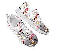 Dolyues Weiß Schwarz Farbverlauf Krankenschwester Print Gittergewebe Laufschuhe für trainieren gehen Athletic Fitnessstudio Leichte und atmungsaktive Schuhe