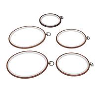 Domary Stickrahmen mit Clips, 5er-Pack Ovale Kreuzstichrahmen 12-25 cm | Robuster Montagesitz, Verstellbare Klemme, Universelle Passform Zum Nähen, Nadelspitzen, Seidenmalerei