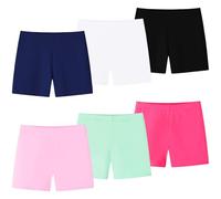 Domee Mädchen Kurze Leggings Radlerhose Sommer Shorts Baumwolle 6er-Pack, Blütenfarben 146-152 (Herstellergröße M)