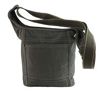 Domelo Damen Umhängetasche. Die nachhaltige Vegane Crossbody Hobo Tasche ist aus 100% Baumwolle/Canvas. Große Stofftasche als Geschenkidee für Frauen (Khaki grün)