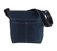 Domelo Damen Umhängetasche. Die nachhaltige Vegane Crossbody Hobo Tasche ist aus 100% Baumwolle/Canvas. Große Stofftasche als Geschenkidee für Frauen (Blau (Marineblau))