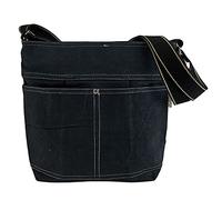 Domelo Damen Umhängetasche. Die nachhaltige Vegane Crossbody Hobo Tasche ist aus 100% Baumwolle/Canvas. Große Stofftasche als Geschenkidee für Frauen (schwarz)