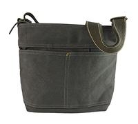 Domelo Damen Umhängetasche. Die nachhaltige Vegane Crossbody Hobo Tasche ist aus 100% Baumwolle/Canvas. Große Stofftasche als Geschenkidee für Frauen (Khaki grün)