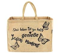 Domelo Einkaufskörbe. Bedruckte Einkaufstasche. Jute Tasche groß. Korbtasche, wasserabweisenden Strandtasche. Jutetaschen Shopper als Shopping bag. Tragetasche (Schmetterling)