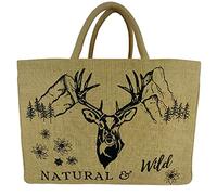 Domelo große Jute Einkaufskorb, Vegane Einkaufstasche nachhaltige Handtasche/ Shopper