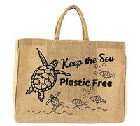 Domelo große Jute Einkaufskorb, Vegane Einkaufstasche nachhaltige Handtasche/ Shopper