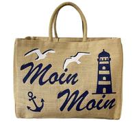 Domelo große Jute Einkaufskorb, Vegane Einkaufstasche nachhaltige Handtasche/ Shopper