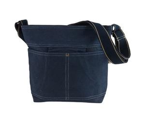 Domelo gewachste Canvas Umhängetasche. Damen wasserabweisende blaue Hobo Tasche