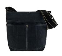 Domelo gewachste Canvas Umhängetasche. Damen wasserabweisende schwarze Hobo Tasche